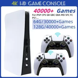 Consoles P5 Plus Electronic Game Console 40000+gaming Wireless 2.4G Highdefinition Arcade Player PS 4K TV PS5 Dual Wireless Controller