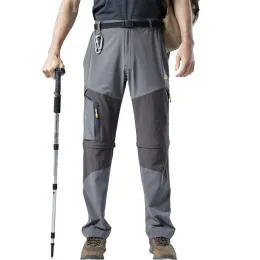 Pants Spring Summer Men's Large Stretch Mountaineering Quick Drying Pants Multiple Pockets Detachable Split Cargo Pants Men US Size2XL