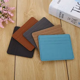 1Pc Pu Leather ID Card Holder Candy Color Bank Credit Card Box Multi Slot Slim Card Case Wallet Women Men Business Card Cover