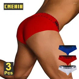 Underpants CMENIN 3Pcs Cotton Hip Raise Sexy Man Underwear Brief Bikini Sissy Men Gay Panties Jockstrap Men's Briefs