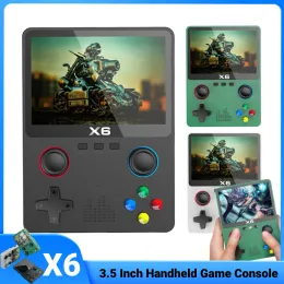 Игроки x6 Retro Game Console 3,5 -дюймовая ручная игра IPS Игровой консоль игр 32/64 ГБ джойстика 32 -битный строительство 10000+ игр