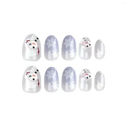 False Nails Round Edge Press-On Nail No Fading Short Christmas Artificial For Salon Expert And Naive Women Drop Delivery Health Beauty Otpxc