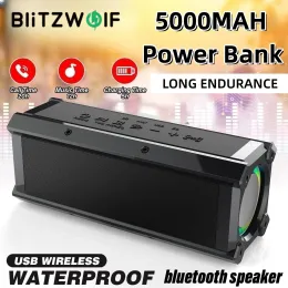 Speakers BlitzWolf 100W Powerful bluetooth Speaker ,TWS ture wireless Speaker Soundbar ,Dual Diaphragm Deep Bass RGB Light ,Three EQ Mode