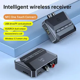 T59NFC 5.3U Disco TF Cartão RCA Receptor de adaptação de áudio sem fio para carro Bluetooth