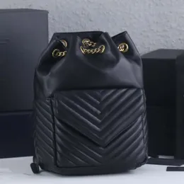 체인 Joe Backpack Women Back Pack V 자형 퀼팅 진정한 가죽 대용량 포켓 블랙 어깨 가방 핸드백 토트 백 238J