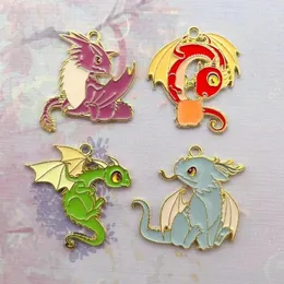 Charms 10pcs Lovely Dinosaur Enamel Metal Earring Bracelet DIY Necklace Jewelry Making