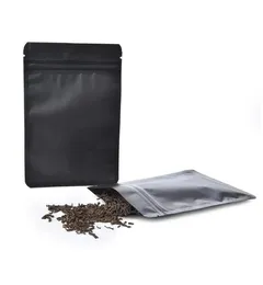 17 Size Resealable Fillet Smell Proof Bags Mylar Bags Matte Black Foil Pouch Double-Sided Flat Self seal Bag
