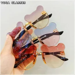 Sunglasses Frames Summer Girl Boys Cute Kids Rimless Sunglasses 2023 Animal Cartoon Bear Children Baby Outdoor Sun Glasses Lunette Soleil Enfant