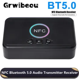 Speakers NFC Bluetoothcompatible 5.0 Receiver A2DP AUX 3.5mm RCA Jack USB Smart Playback Stereo Audio Wireless Adapter For Car Speaker