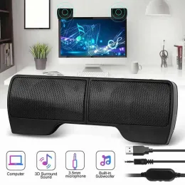 Altoparlanti OUTMIX 1 paio di mini altoparlanti stereo portatili USB Clipon linea controller soundbar per laptop telefono Mp3 lettore musicale PC con clip