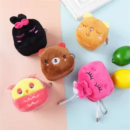 Frog Rabbit Bear Duck Series Keys Money Pouch Cartoon Plush Wallet Animals Coin Pres Girls Children Student Card Homder