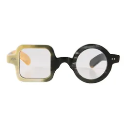 Unikalne ręcznie robione białe czarne pół okrągłe okrągłe okulary przeciwsłoneczne optyczne okulary okulary okulary ramy modowe 290B