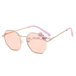 Sunglasses Frames Trendy Fashion Boys and Girls Bow Metal Sunglasses B010 Polygon Trend Childrens Sun Glasses Kids Outdoor UV400 Eyewear