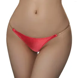 女性用パンティー女性セクシーなストリング下着透明な細いストラップひもとG低ウエストシームレスマイクロ