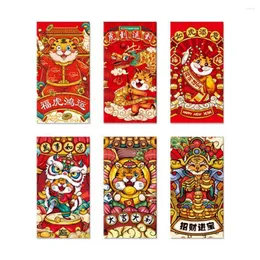 Gift Wrap -Chinese Year Red Envelopes 2024 Zodiac Tiger Hong Bao Cartoon Lucky Money Packets For Spring Festival