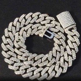 Iced Out Miami Cuban Link Chain Gold Silver Men Hip Hop Necklace Jewelry 16inch 18inch 20 tum 22 tum 18mm 7il3
