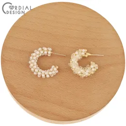 Stud Cordial Design 30st 21*25mm Crystal Earrings Stud/DIY Jewelry Accessories/Hand Made/Imitation Pearl/Jewelry Findings Components