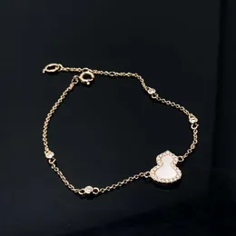 mcqeen designer Qeelins luxury jewelry Chinese Style White Fritillaria Gourd Bracelet Korean Version Minimalist Best Friend Internet Celebrity Vgold Inlaid Diam