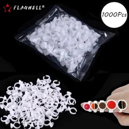 Tillgängliga grossist 1000pcs S/M/L Tatuering Ink Ring Cups Microblade Makeup Pigment Eyebrow Eyelash Extension Lim Holder Contain Supplies