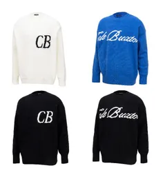 23 24 Designer CB Sweaters Cole Buxton Malha Oversized Cole Buxton Sweater Homens Mulheres Qualidade Preto Cinza Azul Moletons Malha Jacquard