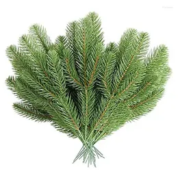 Decorative Flowers 30Pcs Artificial Pine Branches Green Plants Needles DIY Accessories For Garland Wreath Christmas And Home Garden