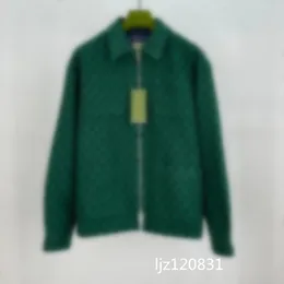 2024 Herrens ullblandningsjacka med bokstavstryck Herrens casualjacka med bomullsisoleringsjacka G Letter Dxkedja Cardigan Worsted Letter Lapel Neck M-3XL