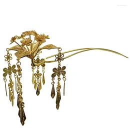 Hair Clips Tassel Antiquity Clasp Hanfu Ming Accessories Hairpin Silver Plated Wedding