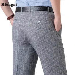 Pants Summer Men Business Thin Silk Suit Dress Pants Male Classic Breathable Office Formal Suit Trousers for Men's Clothing Big Size