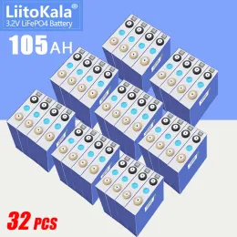 32pcs 3,2 В 105AH LIFEPO4 Перезаряжаемая батарея 3C 300A Высокая мощность DIY 12 В 24 В электромобиль EV RV RV Solar Storage Golf Cart Инвертор