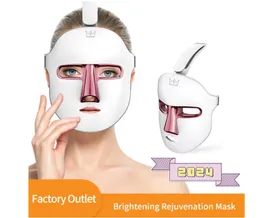 Led elétrico facial 7 cores phton luz uso doméstico equipamento de beleza rejuvenescimento da pele máscara facial produto de cuidados com a pele com pescoço
