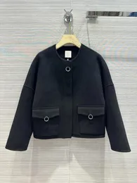 Women's Jackets 2024 Coat To A And Sa Equestrian Wind Double-sided Cashmere Elegant Intellectual Temperament Gentle