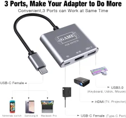 Nintendo Switch用のスイッチドックテレビドックを供給しますポータブルドッキングステーションUSB Cから4K HDMICAPTIBLE USB 3.0 PD for MacBook Pro