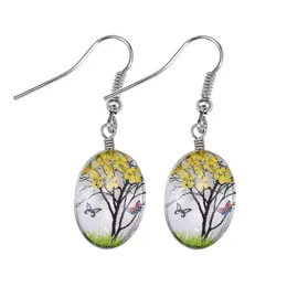 Dangle & Chandelier New Arrival Dried Flower Glass Dangle Earring For Women Fashion Mticolor Ball Oval Love Drop Trendy Dro Dhgarden Dhzm5