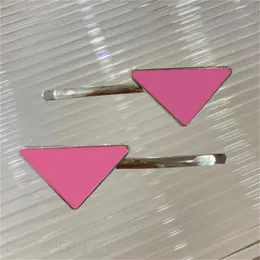 White enamel carving letters mini hair clips triangles collection women styling designer accessory hairpin blonde black large alloy snap clip ZB046 E4