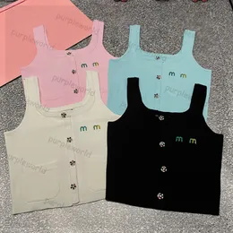 Crop tops para mulheres malhas camisetas designer tank tops carta verão sem mangas pulôver colete de malha sexy streetwear