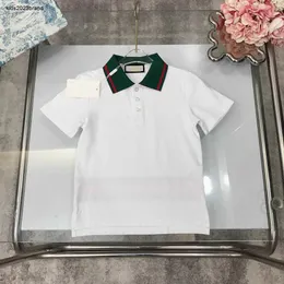 Новая детская рубашка-поло, футболка с полосатым принтом сзади, детская футболка, размер 100-150, летние хлопковые футболки с короткими рукавами для мальчиков и девочек с лацканами 24 февраля 2020 г.