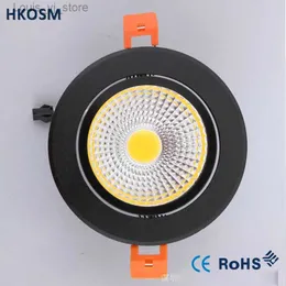 Downlights Dimmable LED Spot Bulb 3W 5W 7W 12W COB Panel Light AC85-265V Corpo preto Recessed Down Ligh com Drivert YQ240226