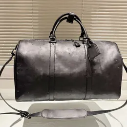 Keepall 50 45 High Quality Mens Large Capacity Leather Travel Bag Luxury Designer Outdoor Handbag Embossing Cross body Bag Detachable Shoulder Strap Tote Bag