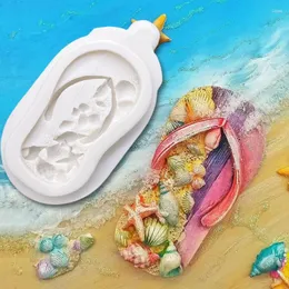 Baking Moulds Conch Shell Beach Sandal Silicone Sugarcraft Mold Chocolate Cupcake Fondant Cake Decorating Tools