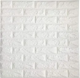 3D Brick Wall Sticker Self Adhesive Wall Tiles Peel to Stick Wall Decorative Panels for Living Room Bedroom White Color 3D Wallpap8958410