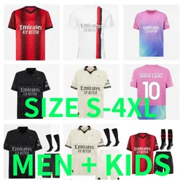 23 24 PULISIC RAFA LEAO KOCHE soccer jerseys 2023 2024 GIROUD BENNACER LOFTUS-CHEEK REIJNDERS IBRAHIMOVIC TONALI ac THEO milans home football shirt 4th Men kids kit