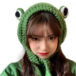 Berets Winter Skullies 2024 Women Hat Frog Crochet Knitted Costume Beanie Hats Gift Baby Anime Pography Prop Party