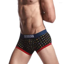 アンダーパンツ素晴らしいセールSeobean Ondergoded Boxershort Mensコットンボクサーセクシーなストレッチマン下着Spandex Jockstrap Lingerie Hommeソフトスリップ