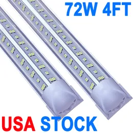 LED Shop Light 4Ft, 72W 7200LM 6500K, T8 LED Light Fixture, Clear Cover, Linkable Tube Lights,Ceiling and Utility Shops Lighting, Shop Lights Room, Garage Barn crestech