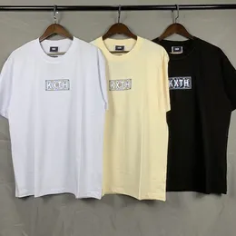 Mens Kith T Shirt Designer Tees Graphic Solid Color Printing Leisure Vacation Tess Casual Fashion Kort ärm Högkvalitet Kvinnor Runda hals Tshirts Size S-XL