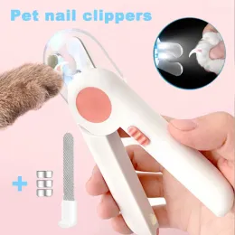 Grooming Cat Nail Clippers Scissors LED Light Pet Dogs Nail Toe Scissors Kitten Puppy Claw Nail Clipper Cats Grooming Cleaning Supplies