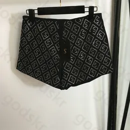 Luxury Drill Black Shorts Womens Fashion Summer Zipper Pants Sexy Mini Shorts Sparkly Everyday Shorts