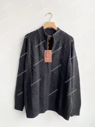 Suéteres masculinos inverno loro piano cashmere casaco cardigan malha quente