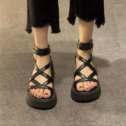 Dress Shoes Fashion Gladiator Women's Summer Buckle Ladies Sandals Casual High Increasing Female Platform Sandal Rome Footwear