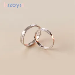 Anelli a grappolo Lozoya Originale in argento sterling 925 per le donne Zircone Coppia di fidanzamento Croce smerigliata aperta regolabile Gioielli da sposa